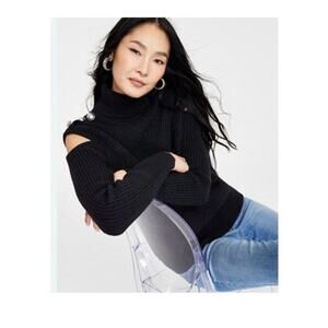 I.N.C.  Women's Turtleneck Cold-Shoulder Sweater Size S NEW # H653